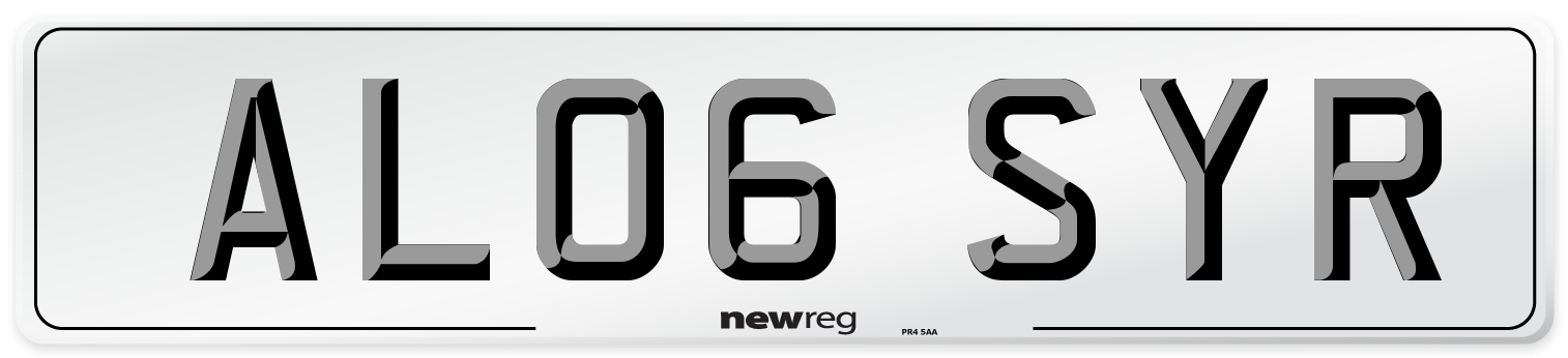 AL06 SYR Number Plate from New Reg
